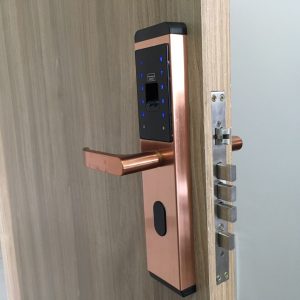 Khoá HomeKit AB-07B khóa vân tay chuyên lắp cho cửa gỗ 4 tính năng và 5 chấu khóa
