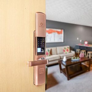 Khoá HomeKit AB-07 khóa vân tay chuyên lắp cho cửa gỗ 4 tính năng