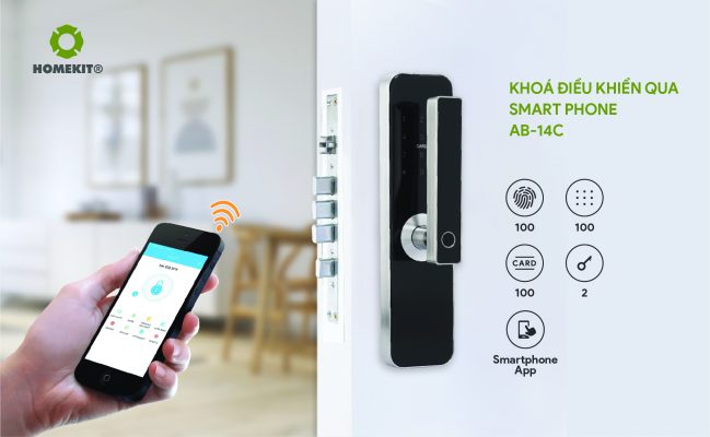 Khoá HomeKit AB-14C 5 tính năng, có liên kết với app điện thoại
