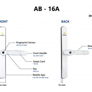 Khoá HomeKit AB-16A 2 chiều 4 tính năng: thẻ từ, vân tay, khoá cơ