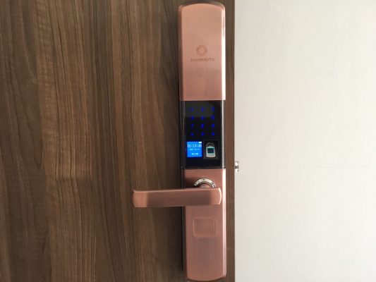Chi tiết khóa vân tay chuyên lắp cho cửa gỗ HomeKit AB-07