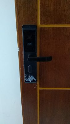 Khoá AB-07B lắp ở nhà anh Trình tại chung cư Bông Sao