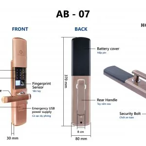 Khoá HomeKit AB-07 khóa vân tay chuyên lắp cho cửa gỗ 4 tính năng