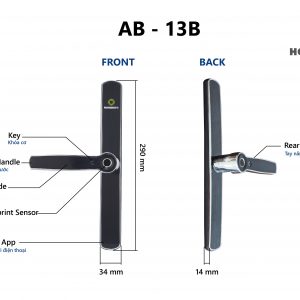 Khoá HomeKit AB-13B khóa vân tay điều khiển qua app điện thoại 4 tính năng