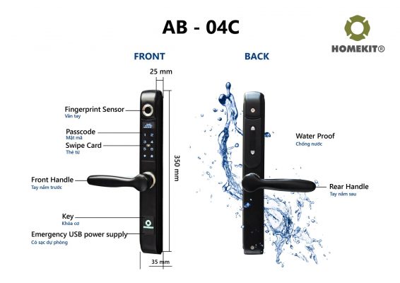 Khóa cổng vân tay chống nước