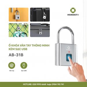 Khóa HomeKit AB-31B khóa vân tay mini chuyên dụng cho khóa tủ, khóa vali, cặp xách,...