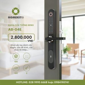 Khóa vân tay dành cho cửa đố hẹp 4 tính năng AB-04E
