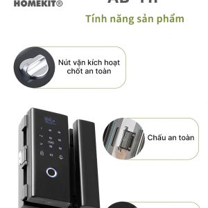 Khoá vân tay dành cho cửa kính cường lực HomeKit AB-11F