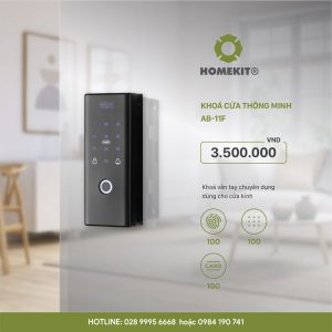 Khoá vân tay dành cho cửa kính cường lực HomeKit AB-11F