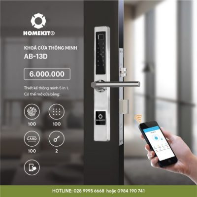 Khóa vân tay cho cửa đố hẹp AB-13D