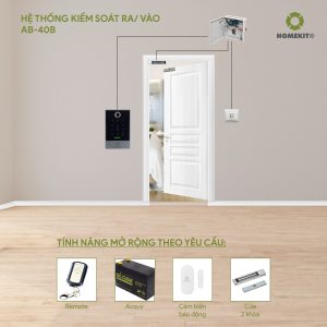 Bộ điều khiển cửa cuốn bằng điện thoại tích hợp vân tay AB-40B