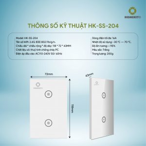 Thông số kĩ thuật của công tắc cảm ứng