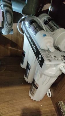 Hình ảnh lắp đặt Máy lọc nước lắp âm WP-101 tại gia đình anh Vũ ở Nguyễn Trãi, Nguyễn Cư Trinh, Quận 1.