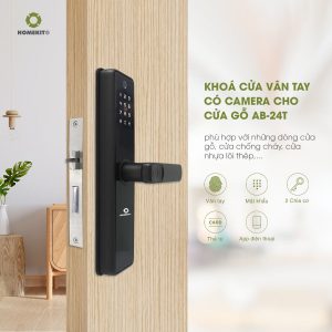 Khoá cửa vân tay có camera cho cửa gỗ AB-24T