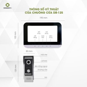 Chuông cửa camera có dây kết nối app Tuya Smart DB-125