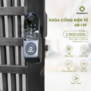 Khóa cổng điện tử hai chiều điều khiển từ xa qua app điện thoại AB-15F
