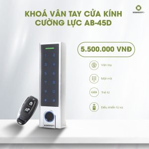Khóa vân tay cửa kính cường lực AB-45D