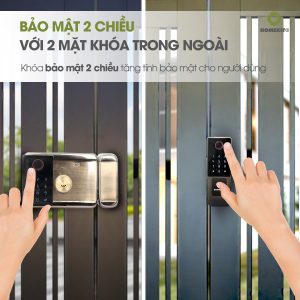 Khoá cổng lùa vân tay hai chiều 4 tính năng AB-27C (4)
