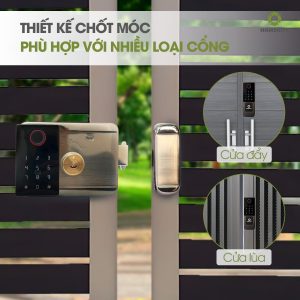 Khoá cổng lùa vân tay hai chiều 4 tính năng AB-27C (4)