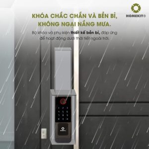Khoá cổng lùa vân tay một chiều 4 tính năng AB-27D