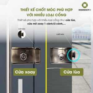 Khoá cổng lùa vân tay một chiều 4 tính năng AB-27D