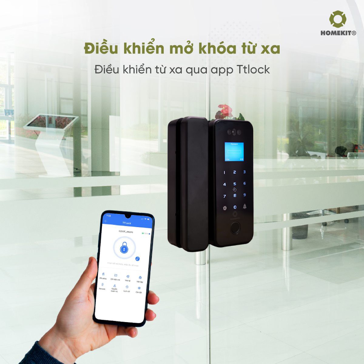 giá khóa cửa kính thủy lực