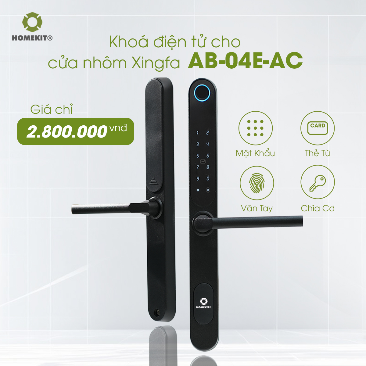 Khoá điện tử cho cửa nhôm Xingfa AB-04E-AC Khoá điện tử cho cửa nhôm Xingfa AB-04E-AC